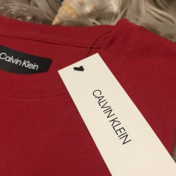 NWT-Mens Calvin Klein Short Sleeve T-Cotton-Sz S-Red - Picture 6 of 11
